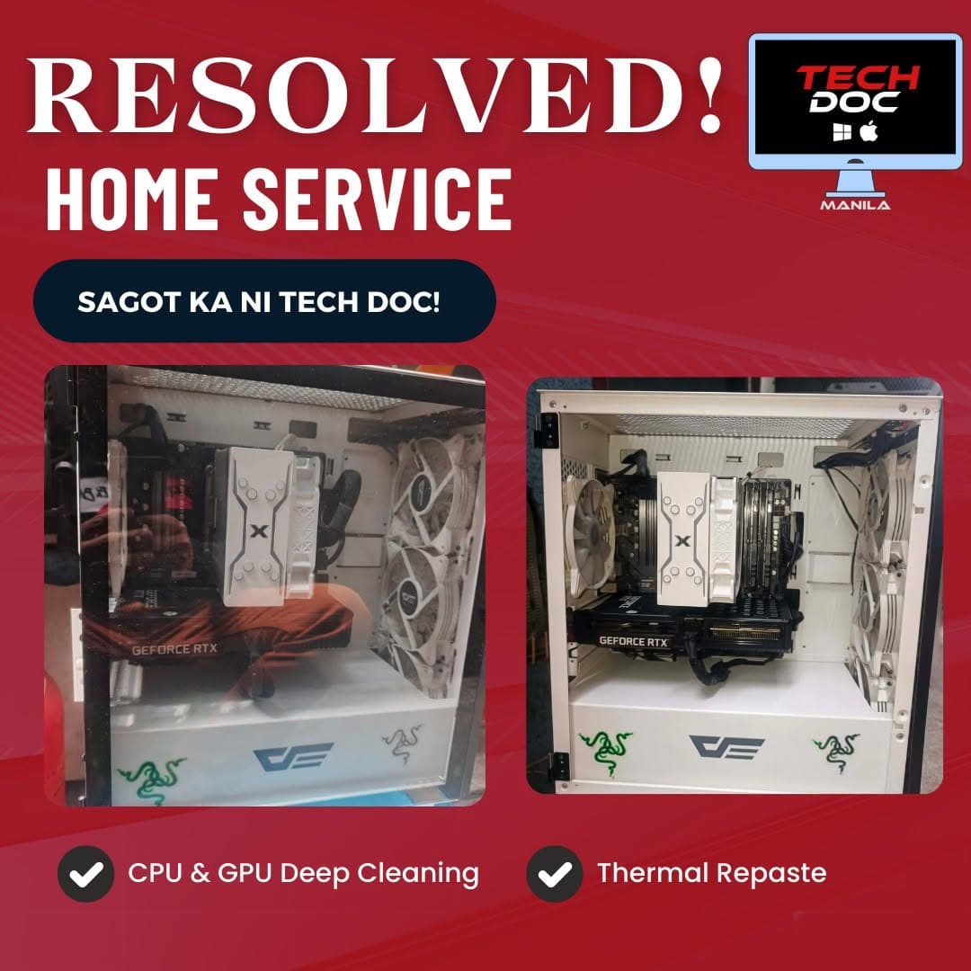 Before and after CPU and GPU deep cleaning and thermal repaste on a Razer-branded gaming PC